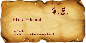 Hirs Edmond névjegykártya